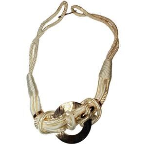 Vintage 80s Braided Cord Belt Size Medium Large Stretch Chunky Medallion 32"